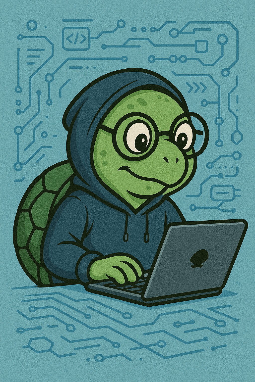 Hacker Turtle with hoodie